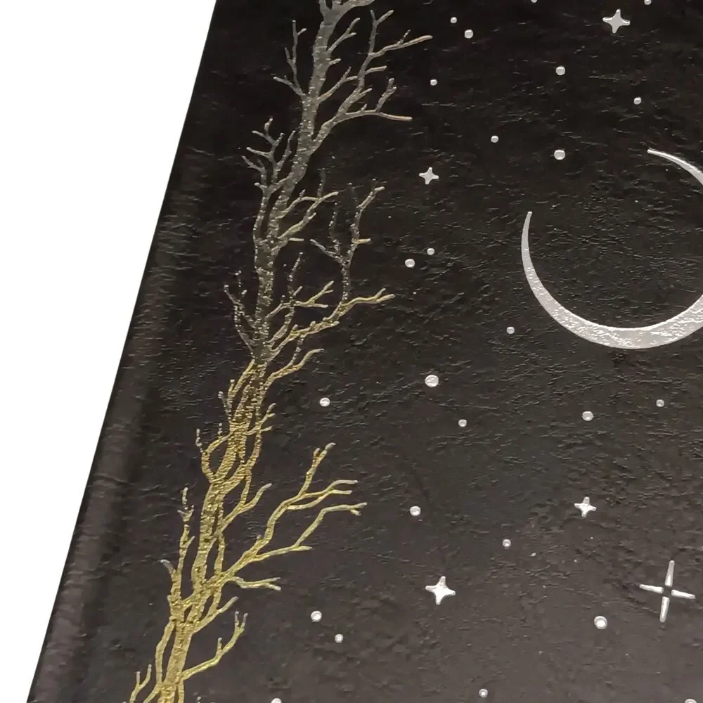 Archer & Olive Haunted Hollow Journal Black W/ Silver Moon & Stars Dot Grid New